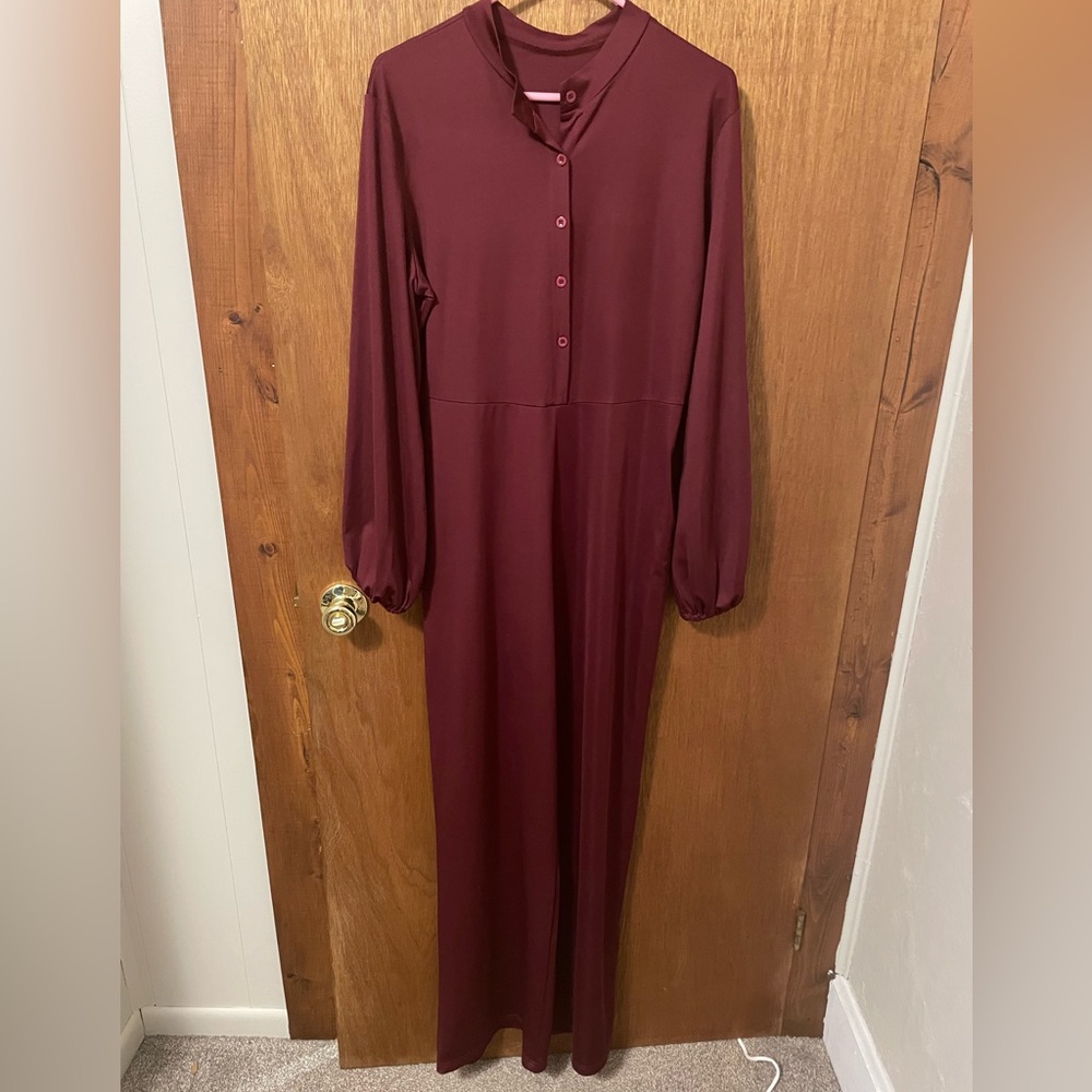 Stylish jumpsuit for all occasions Burgundy Dress